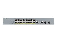 Zyxel GS1350-18HP - Commutateur - intelligent - 16 x 10/100/1000 (PoE+) + 2 x combo Gigabit Ethernet / SFP Gigabit - de bureau - PoE+ (250 W) GS1350-18HP-EU0101F