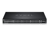 Zyxel XGS2220 Series XGS2220-54 - Commutateur - accès L3, NebulaFLEX Cloud - Géré - 48 x Ethernet Gigabit + 6 x 10 Gigabit (liaison montante) - de bureau, Montable sur rack XGS2220-54-EU0101F