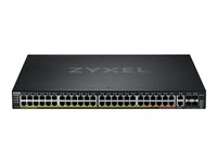 Zyxel XGS2220 Series XGS2220-54HP - Commutateur - Accès GbE L3 à 48 ports, NebulaFLEX Cloud, avec 6 liaisons montantes 10G - Géré - 40 x 10/100/1000 (PoE+) + 8 x 10/100/1000 (PoE++) + 2 x 1/2.5/5/10 (PoE++) + 4 x 10 Gigabit SFP+ - de bureau, Montable sur rack - PoE++ (600 W) XGS2220-54HP-EU0101F