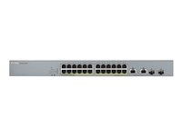 Zyxel GS1350-26HP - Commutateur - intelligent - 24 x 10/100/1000 (PoE+) + 2 x SFP Gigabit combo (liaison montante) - de bureau, Montable sur rack - PoE+ (375 W) GS1350-26HP-EU0101F