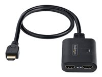 StarTech.com 2-Port HDMI Splitter, 4K 60Hz HDMI 2.0 Video, 4K HDMI Splitter 1 In 2 Out, 1x2 HDMI Display/Output Splitter, HDR/HDCP - 20in (50cm) Built-in HDMI Cable, Powered via USB or Included Power Supply (HDMI-SPLITTER-4K60UP) - Répartiteur vidéo/audio - de bureau HDMI-SPLITTER-4K60UP