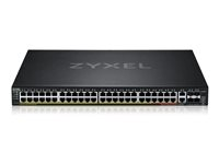 Zyxel XGS2220 Series XGS2220-54FP - Commutateur - accès L3, NebulaFLEX Cloud, 960 W - Géré - 48 x Ethernet Gigabit + 6 x 10 Gigabit (liaison montante) - de bureau, Montable sur rack - PoE++ (960 W) XGS2220-54FP-EU0101F